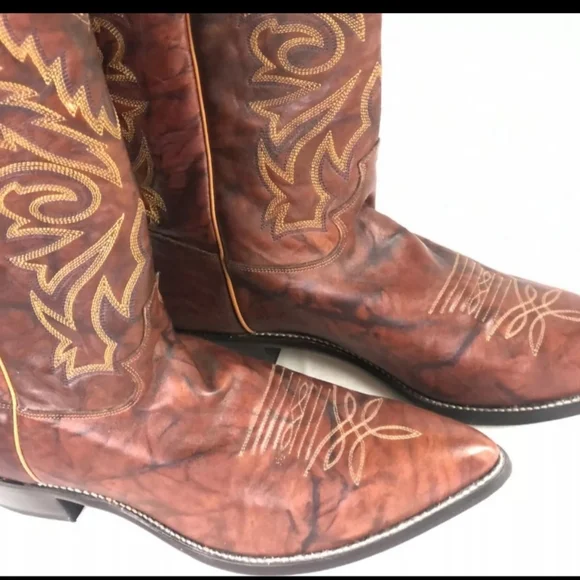 JUSTIN BOOTS BROWN LEATHER WESTERN BOOTS MADE IN MEXICO SIZE 11